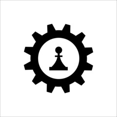 Gear wheel and piece as logo