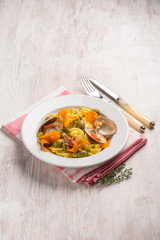 tagliatelle with smooth callista olives pumpkin and thymus