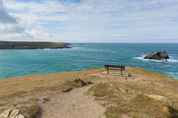 Fototapeta na wymiar View from headland Pentire Newquay Cornwall UK by Crantock