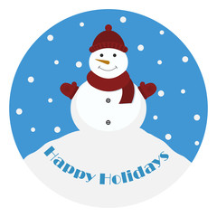Snowman. Happy Holidays