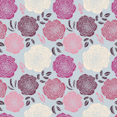 vector seamless floral pattern with roses