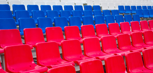 Naklejka premium colorful benches