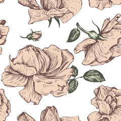 vintage vector seamless floral pattern