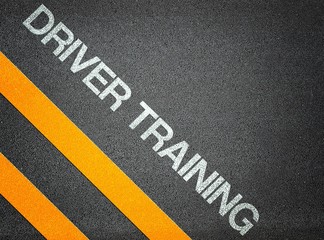 Driver Training Text Writing Road Asphalt