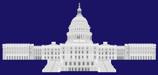 United States Capital Hill - Detailed Vector illustration