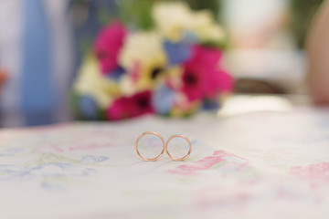 Naklejka premium Rings on Cafe Table