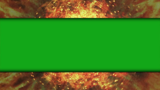 Green Screen Bars on Flames Background