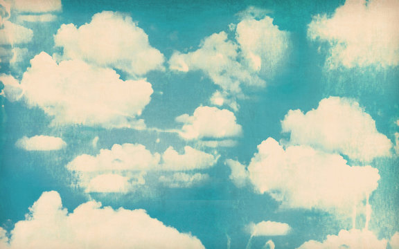 Vintage cloudy sky background