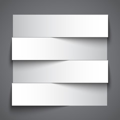 Obraz premium Infographics blank paper stripe banners with shadows on dark