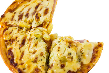 Delicious pizza  isolated on white