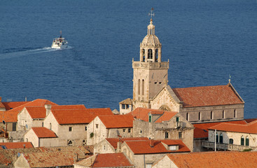 The old town of Korcula on Croatia