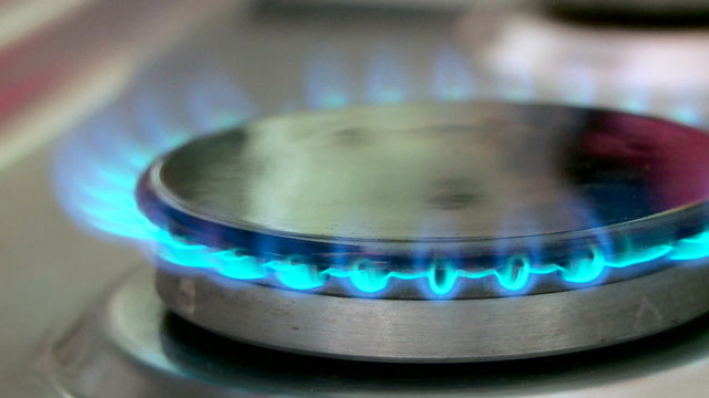 gas flame on a stove