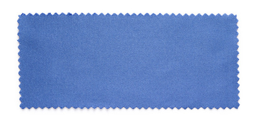 blue fabric swatch samples isolated on white background