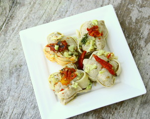 assiette de paupiettes de veau cuites