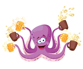 octopus with beer