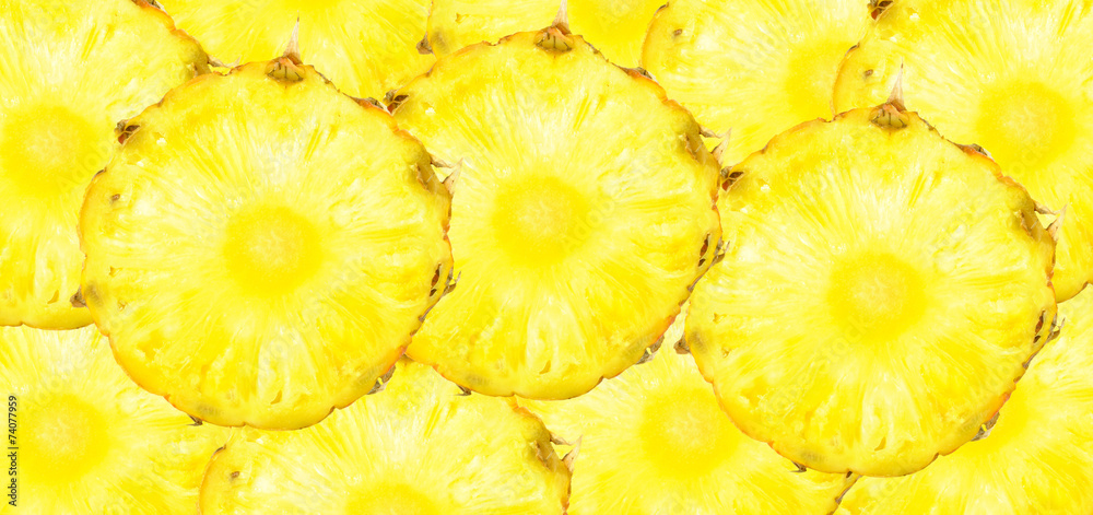 Canvas Prints background with slices of pineapple