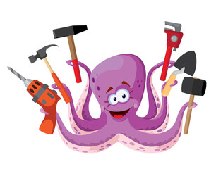 octopus with tools