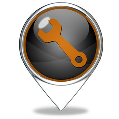 tools pointer icon on white background