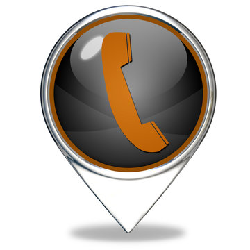 phone pointer icon on white background
