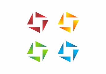 colorfull abstract geometry logo vector