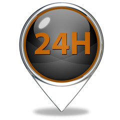 24 hours pointer icon on white background