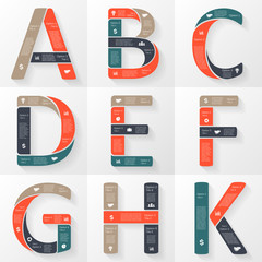 Vector font infographic, diagram with letters © theseamuss