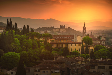 Naklejka premium Beautiful sunset in Florence, Italy