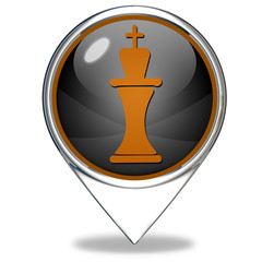 Chess pointer icon on white background