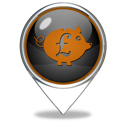 pound pig pointer icon on white background