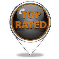 Top rated pointer icon on white background