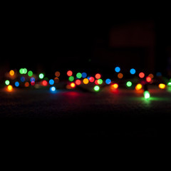 Colorful bokeh Christmas lights