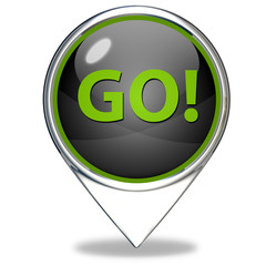 go pointer icon on white background