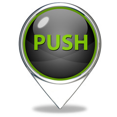 push pointer icon on white background
