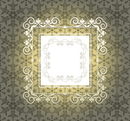 Christmas decoration frame. Snowflake Abstract Background.