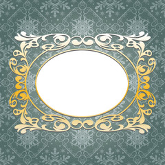 Christmas decoration frame. Snowflake Abstract Background.