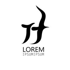 sign gull on white background