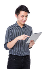 Businessman use of tablet