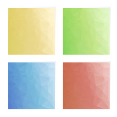 set of four triangle textured colorful geometrical backgrounds
