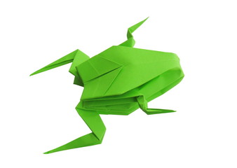 origami green frog