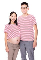 Asian couple with pregnant wife