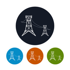 Icon high voltage power lines , vector illustration