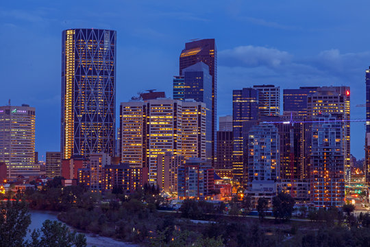Skyline Calgary at night