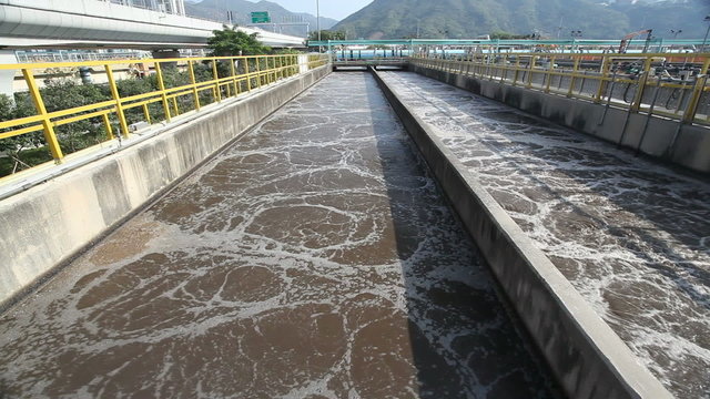 Aeration tank in a sewage treatment plant