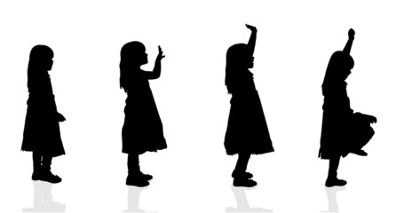 Vector silhouette of a girl.