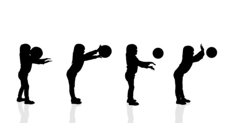 Vector silhouette of a girl.