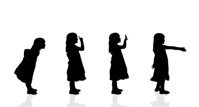 Vector Silhouette Of A Girl.