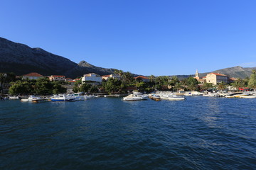 Fototapeta na wymiar Harbour at the town of Orebic