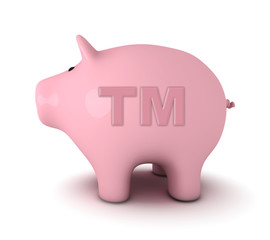 Piggy bank with Trademark symbol