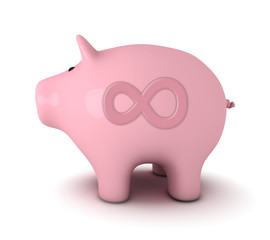 Piggy bank with infinity symbol