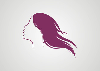 Woman Hair style Silhouette logo vector